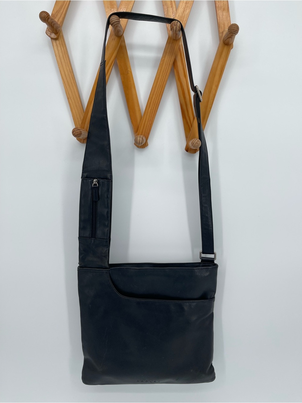 Radley London Sleek Black Leather Crossbody with Adjustable Strap